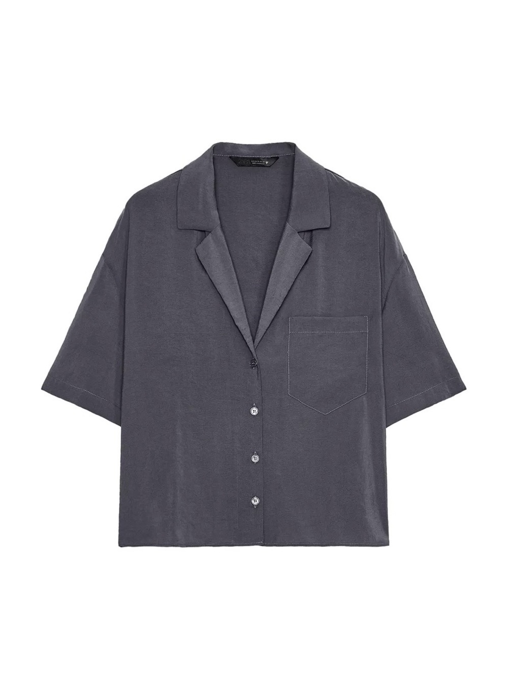 Zara Silk-like Oversized Cropped Resort-style Blouse